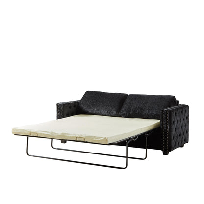 Chenille Sleeper Sofa with Memory Foam Mattress