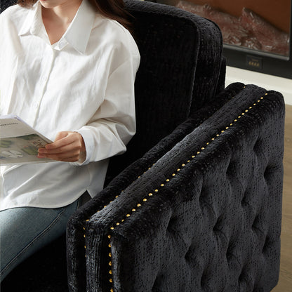 Chenille Sleeper Sofa with Memory Foam Mattress