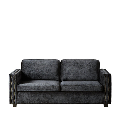 Chenille Sleeper Sofa with Memory Foam Mattress