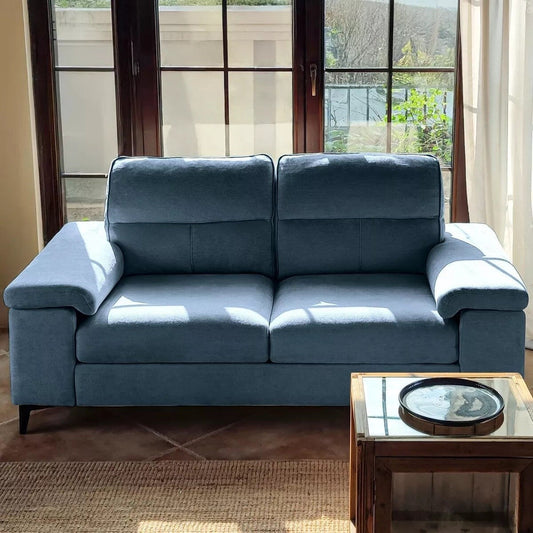 Chenille Sofa with Adjustable Armrests and Extra Thick Cushions