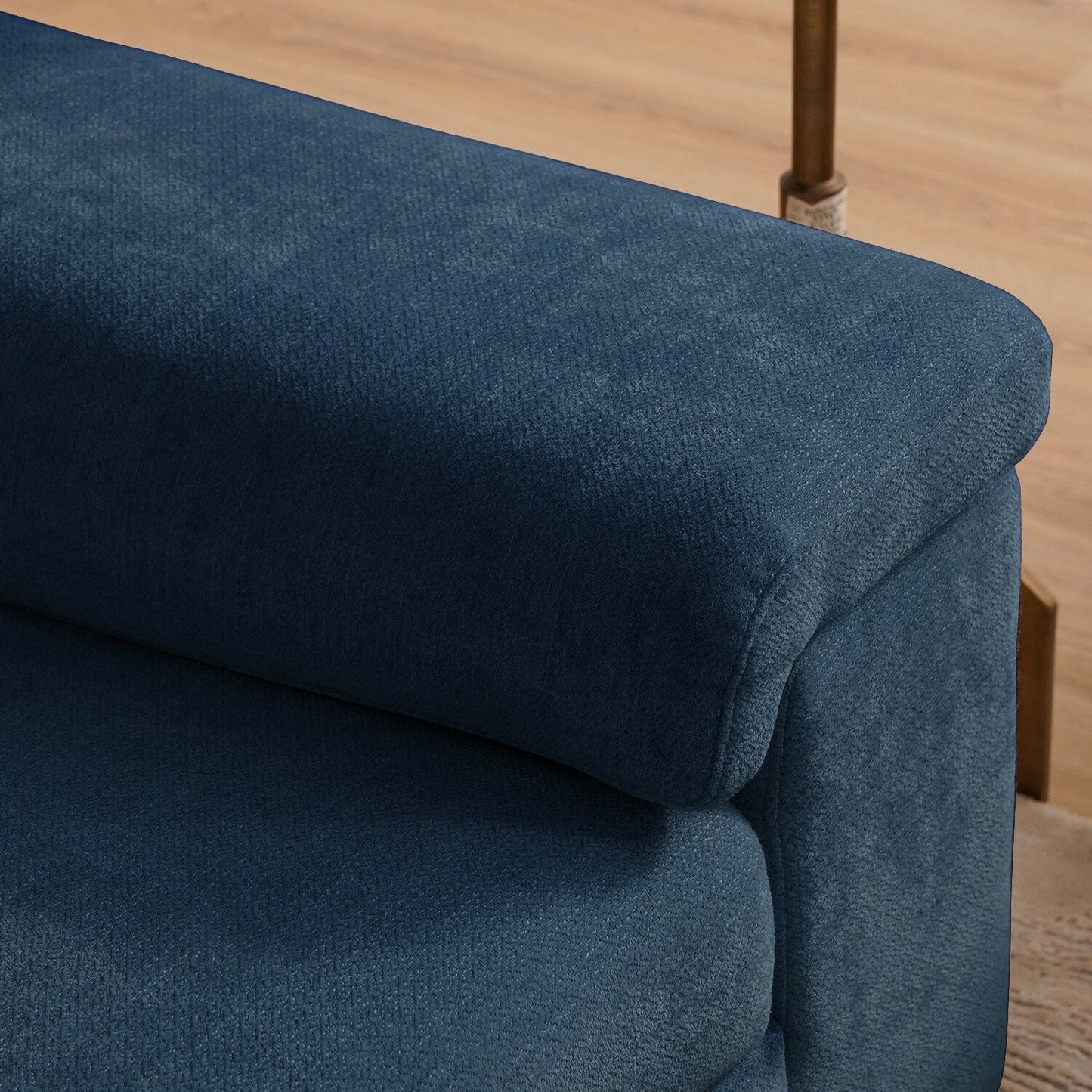Chenille Sofa with Adjustable Armrests and Extra Thick Cushions