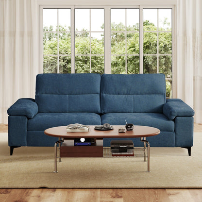 Chenille Sofa with Adjustable Armrests and Extra Thick Cushions