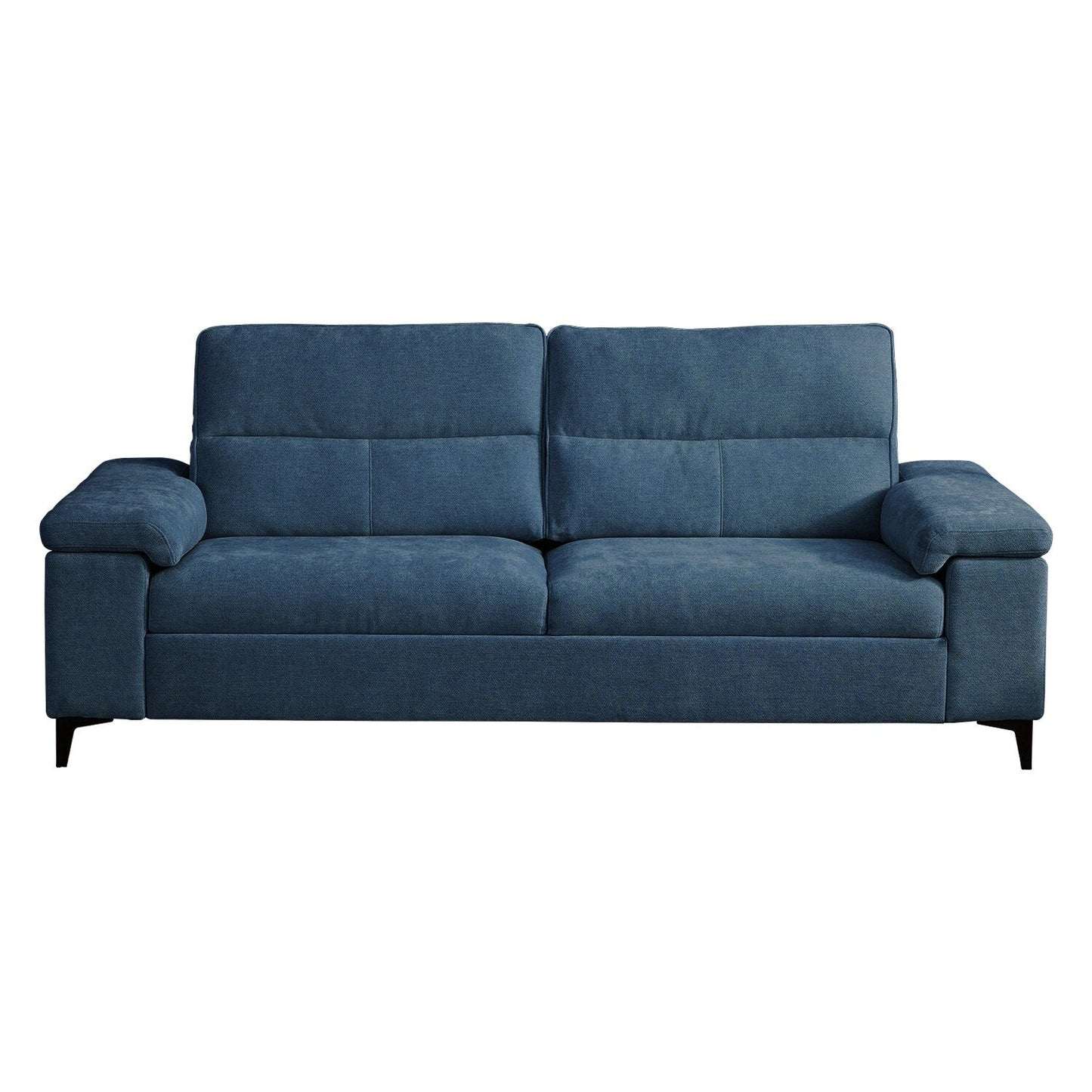 Chenille Sofa with Adjustable Armrests and Extra Thick Cushions