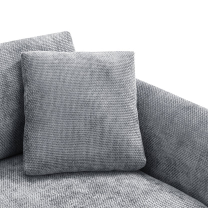 Cloud Sectional Sofa,L-Shaped Luxury Couch Set With 2 Free Pillows,4-Seat Chenille Indoor Furniture With Oversized Chaise
