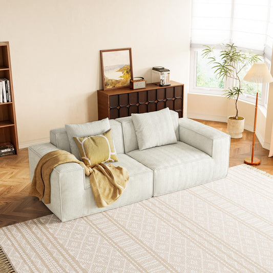 Cloud Soft 2 Seater Modular Sofa Bed in White