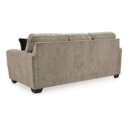 Cluer Sofa, Mocha Brown Polyester Chenille, 4 Throw Pillows, 87 Inch
