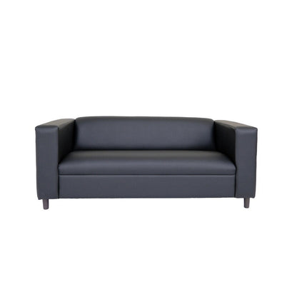 Coast to Coast Sofas Mid Century Modern 3 Seater Sofa Faux Leather Solid Wood Frame Upholstered