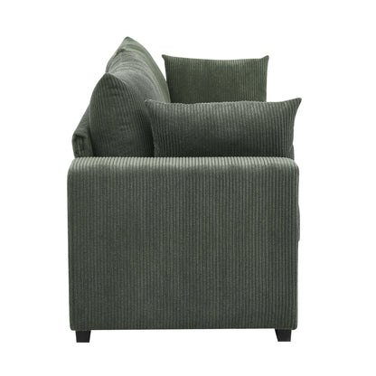 Coastal Haven Corduroy Sofa,Soft ribbed corduroy fabric for living rooms,guest spaces,or vacation homes