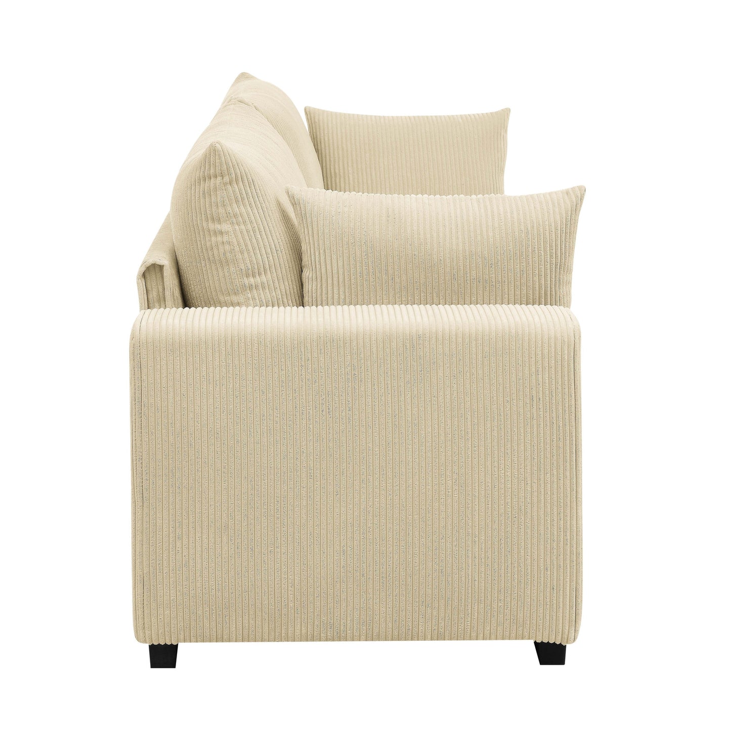 Coastal Haven Corduroy Sofa,Soft ribbed corduroy fabric for living rooms,guest spaces,or vacation homes