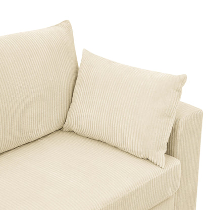 Coastal Haven Corduroy Sofa,Soft ribbed corduroy fabric for living rooms,guest spaces,or vacation homes