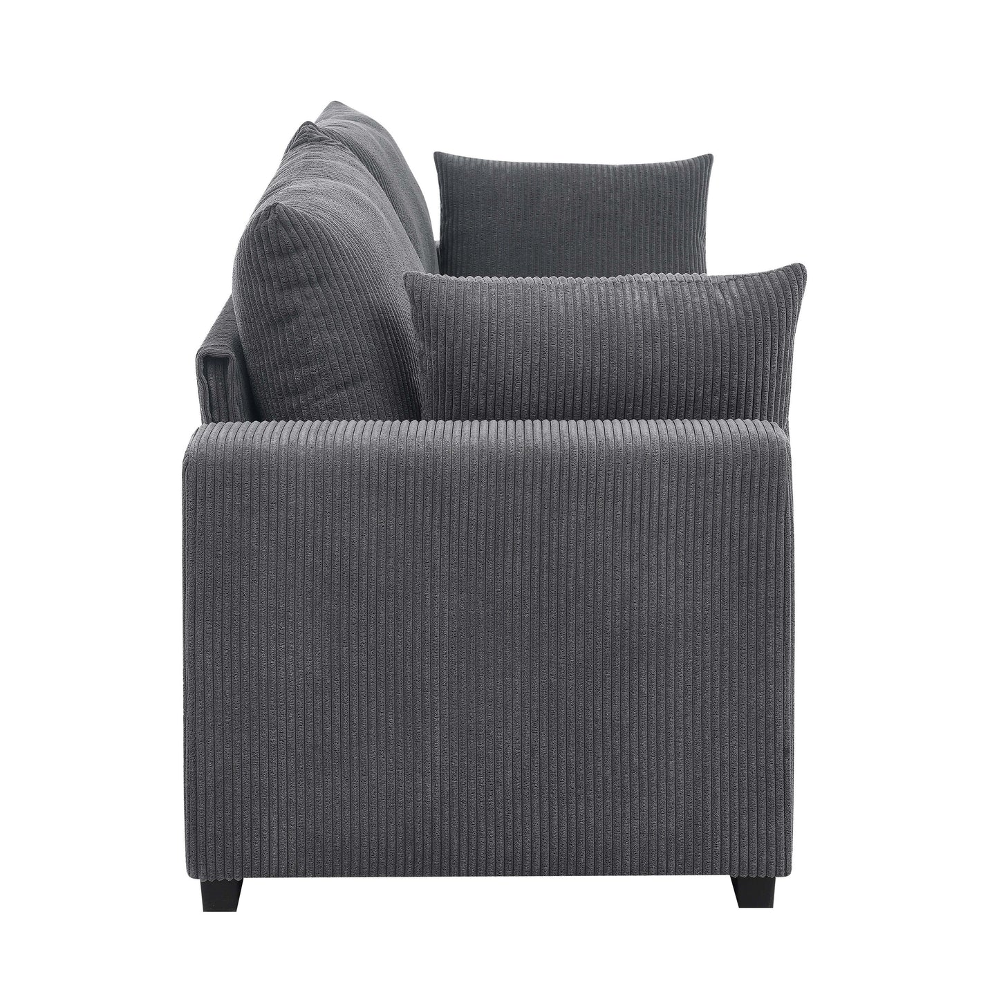 Coastal Haven Corduroy Sofa,Soft ribbed corduroy fabric for living rooms,guest spaces,or vacation homes