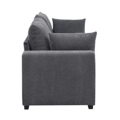 Coastal Haven Corduroy Sofa,Soft ribbed corduroy fabric for living rooms,guest spaces,or vacation homes