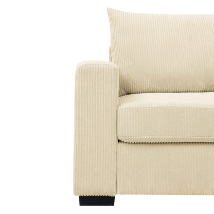 Coastal Haven Corduroy Sofa,Soft ribbed corduroy fabric for living rooms,guest spaces,or vacation homes