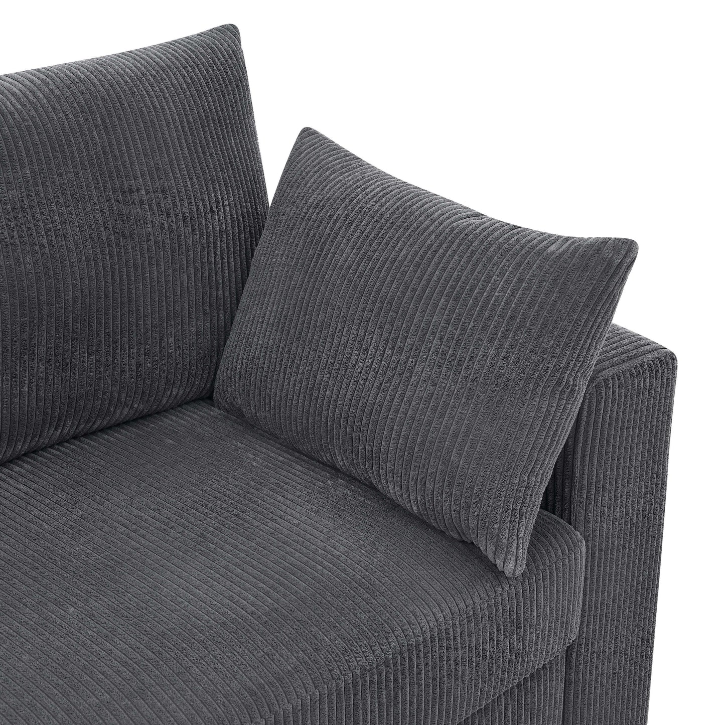 Coastal Haven Corduroy Sofa,Soft ribbed corduroy fabric for living rooms,guest spaces,or vacation homes