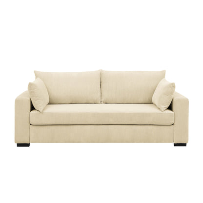 Coastal Haven Corduroy Sofa,Soft ribbed corduroy fabric for living rooms,guest spaces,or vacation homes