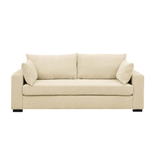 Coastal Haven Corduroy Sofa,Soft ribbed corduroy fabric for living rooms,guest spaces,or vacation homes