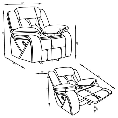 Higgins Overstuffed Upholstered Glider Recliner