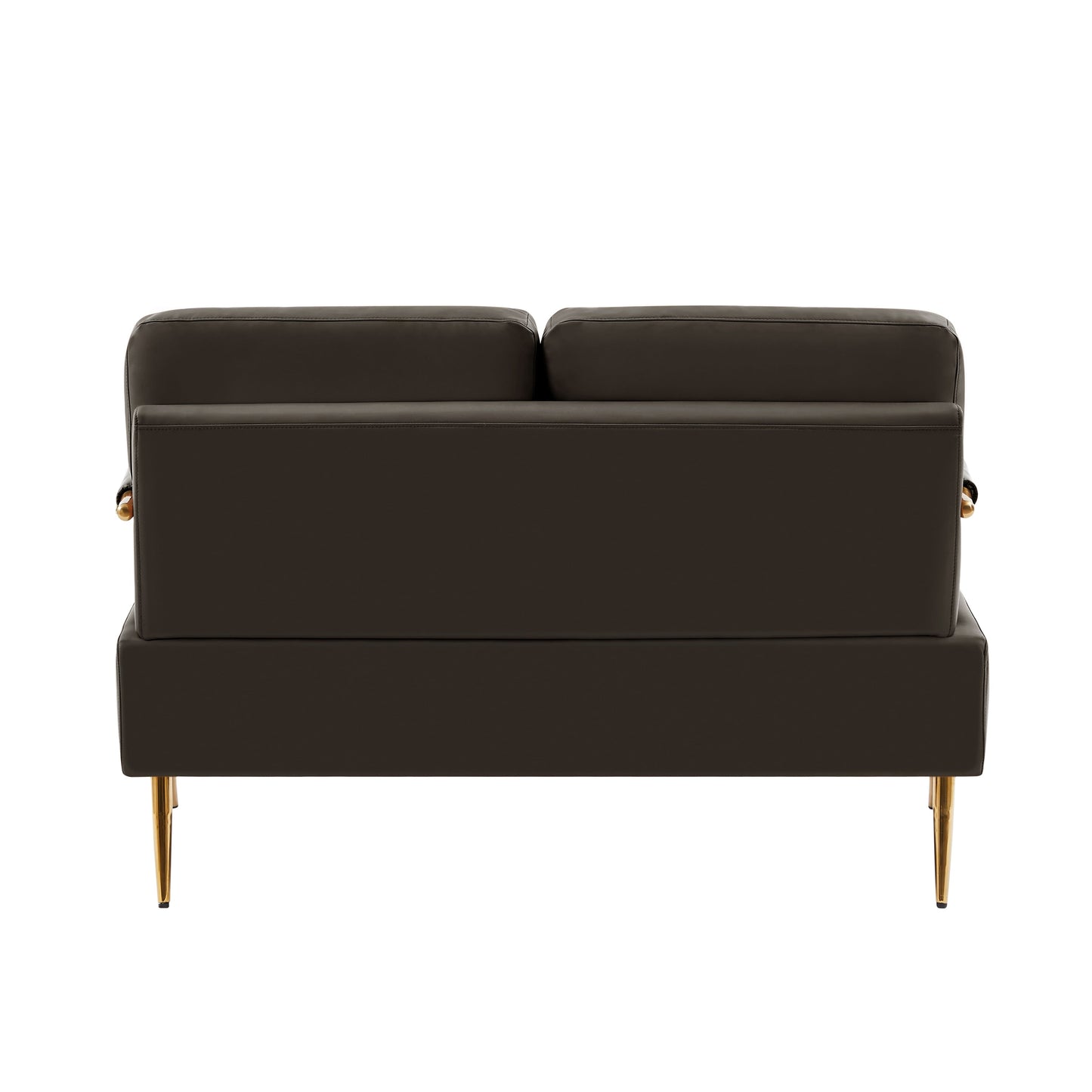 Coffee Modern 49.6 Pet Friendly Fabric Loveseat Sofa with Removable Back Cushion and Metal Leg for Living Room