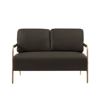 Coffee Pet Friendly Fabric Loveseat Sofa with Removable Cushion