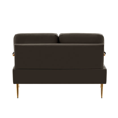 Coffee Pet Friendly Fabric Loveseat Sofa with Removable Cushion