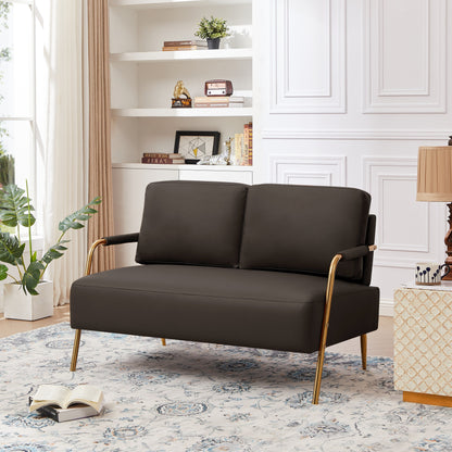 Coffee Pet Friendly Fabric Loveseat Sofa with Removable Cushion
