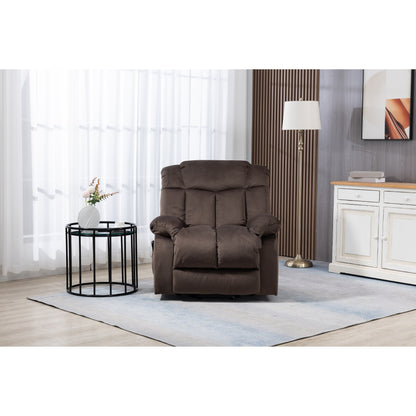 Coffee Velvet Power Lift Recliner with Remote Control and Side Pockets
