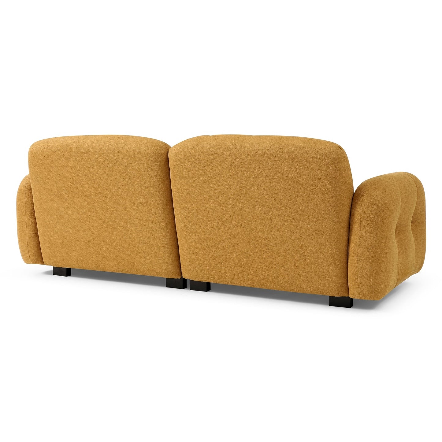Cognac Modern 81.48 Teddy 3-seater Deep Seat Sofa with Wooden Legs and Upholstered for Living Room