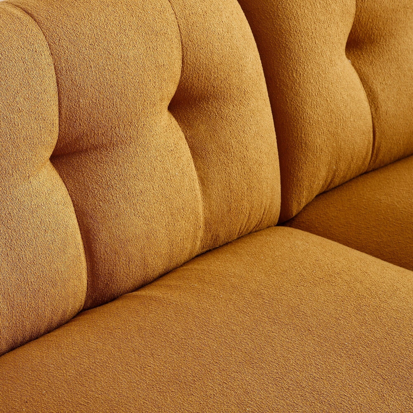 Cognac Modern 81.48 Teddy 3-seater Deep Seat Sofa with Wooden Legs and Upholstered for Living Room