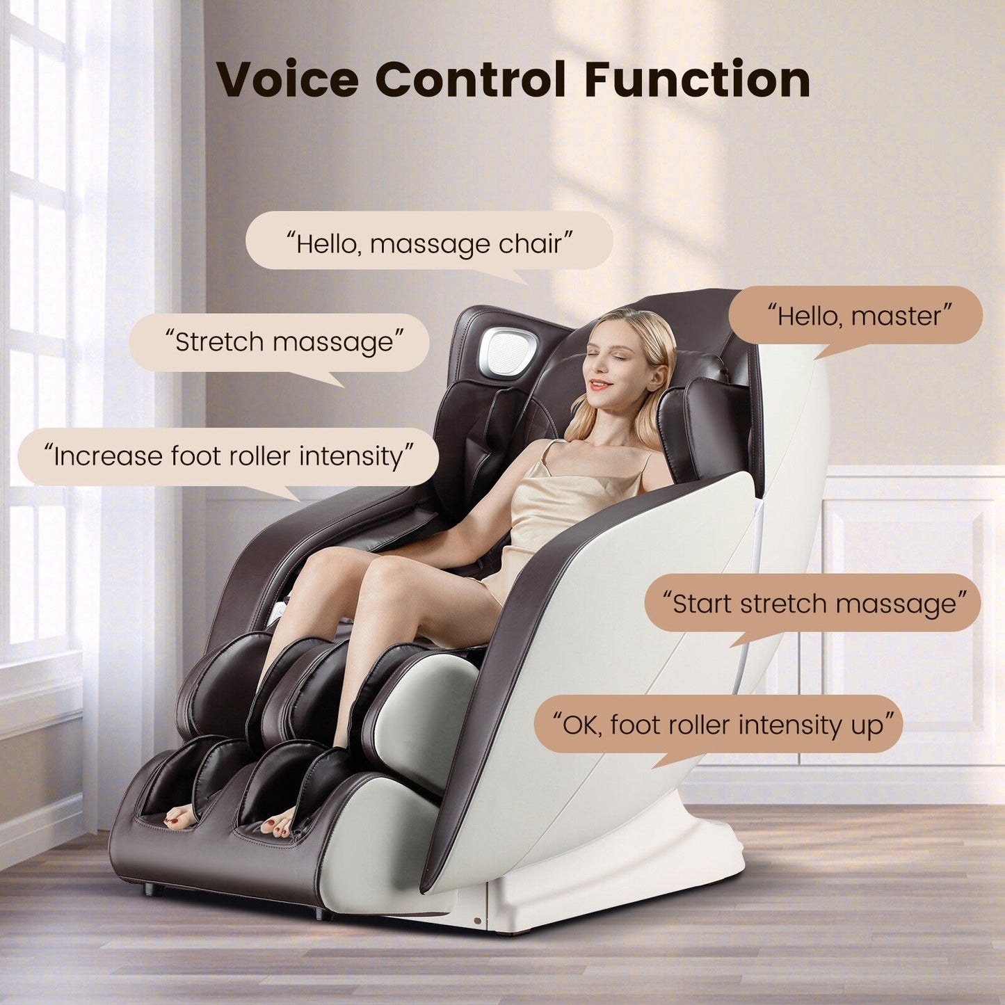 Comfort Full Body Massage Chair with Voice Control Heat Foot Roller