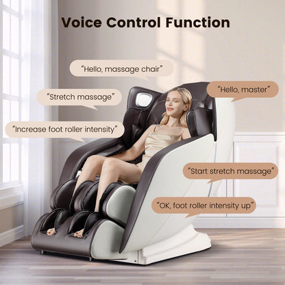 Comfort Full Body Massage Chair with Voice Control Heat Foot Roller