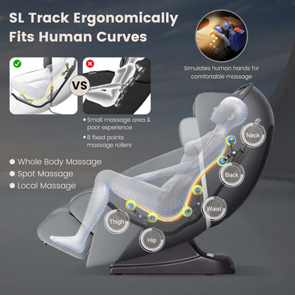 Comfort Full Body Massage Chair with Voice Control Heat Foot Roller