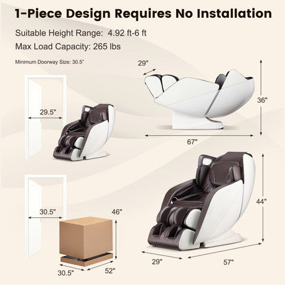 Comfort Full Body Massage Chair with Voice Control Heat Foot Roller