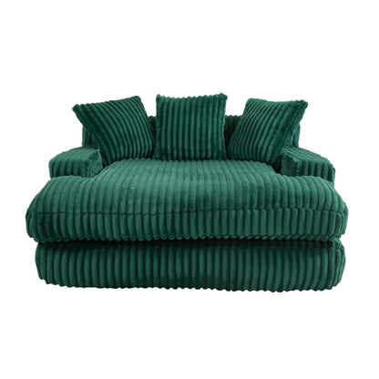 Corduroy Sleeper Sofa with High-Elastic Sponge Cushioning, No-Install Couch for Living Room