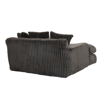 Corduroy Sleeper Sofa with High-Elastic Sponge Cushioning, No-Install Couch for Living Room