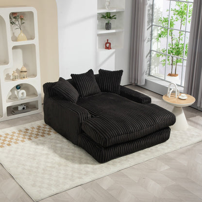 Corduroy Sleeper Sofa with High-Elastic Sponge Cushioning, No-Install Couch for Living Room
