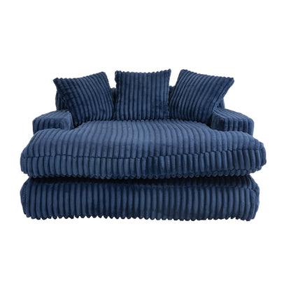 Corduroy Sleeper Sofa with High-Elastic Sponge Cushioning, No-Install Couch for Living Room