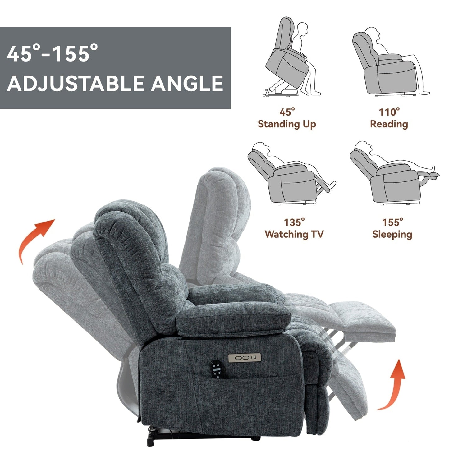 Comfortable Power Lift Recliner Chair with Advanced Massage