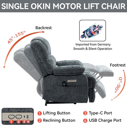 Comfortable Power Lift Recliner Chair with Advanced Massage