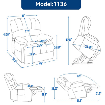 Comfortable Power Lift Recliner Chair with Advanced Massage