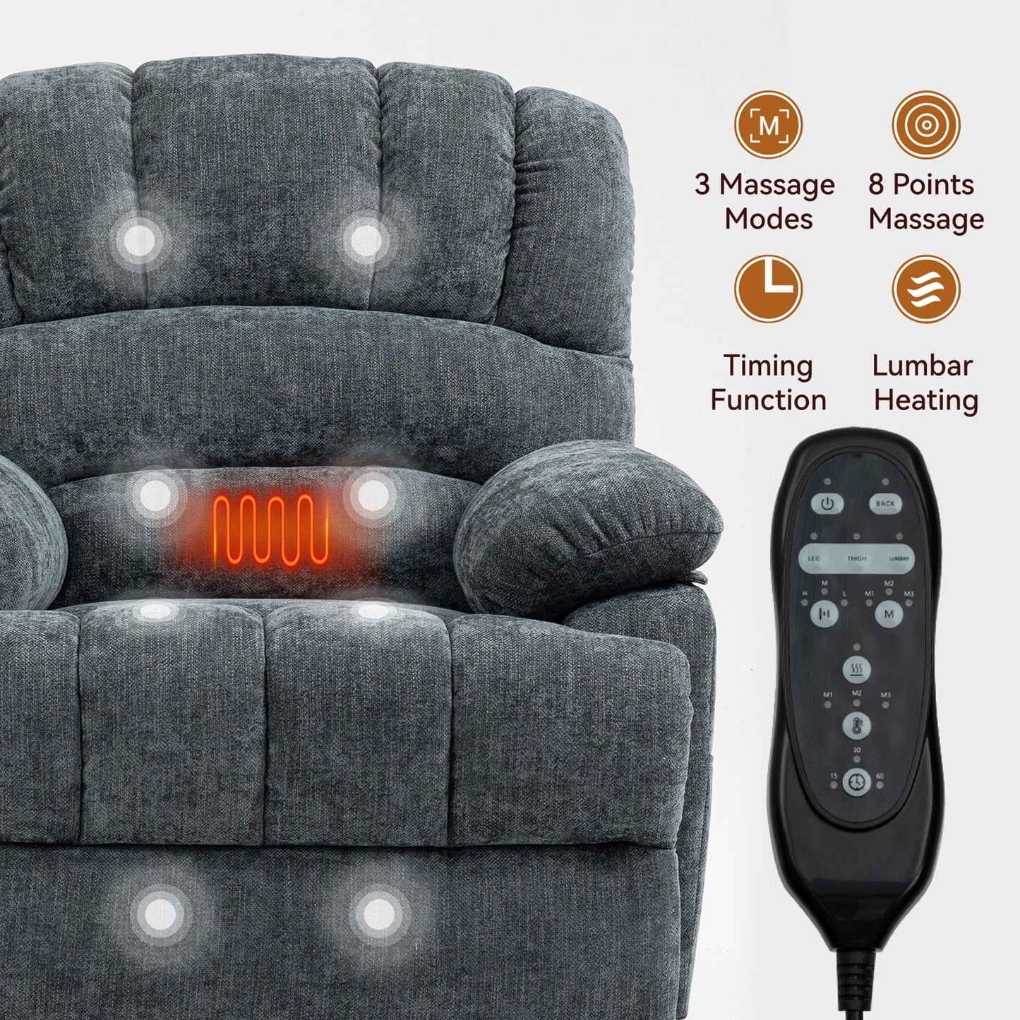 Comfortable Power Lift Recliner Chair with Advanced Massage
