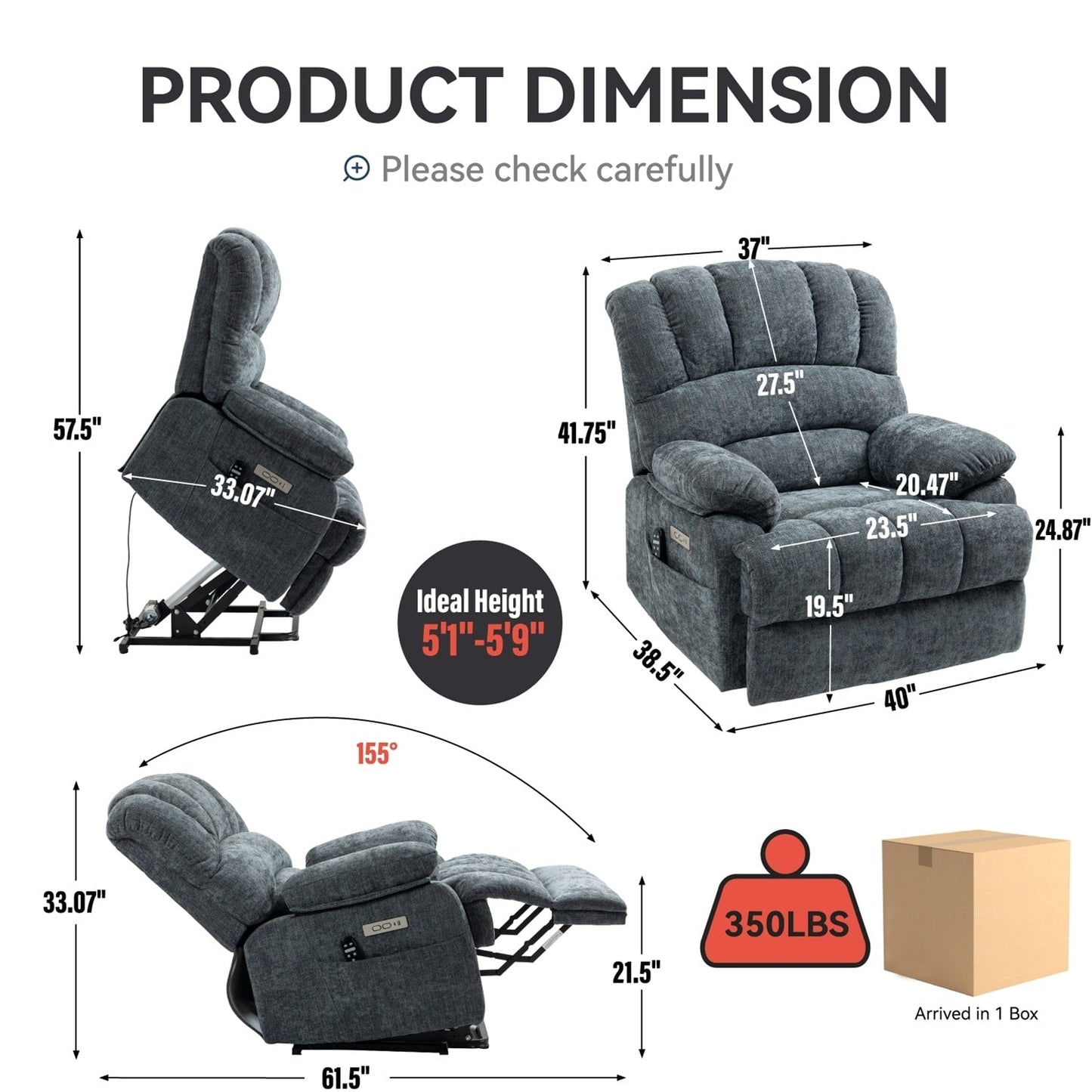 Comfortable Power Lift Recliner Chair with Advanced Massage