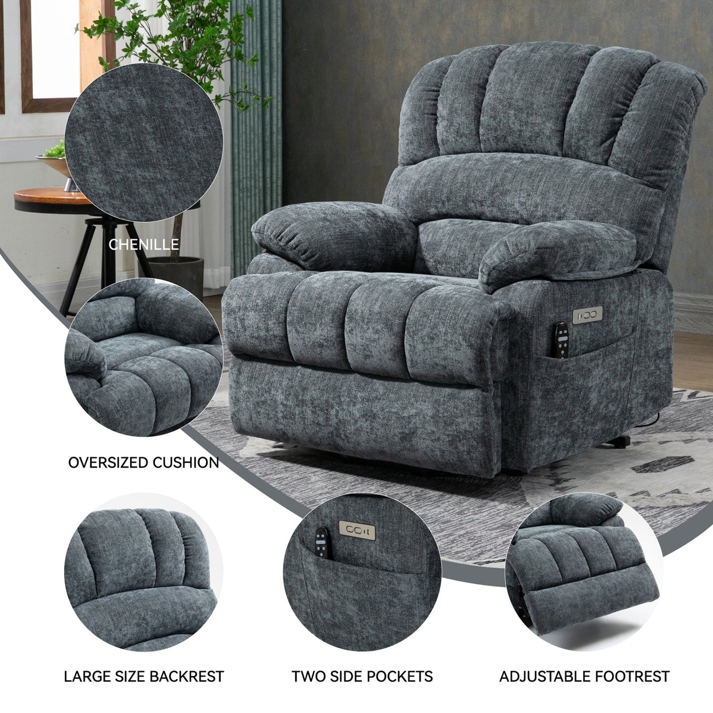 Comfortable Power Lift Recliner Chair with Advanced Massage