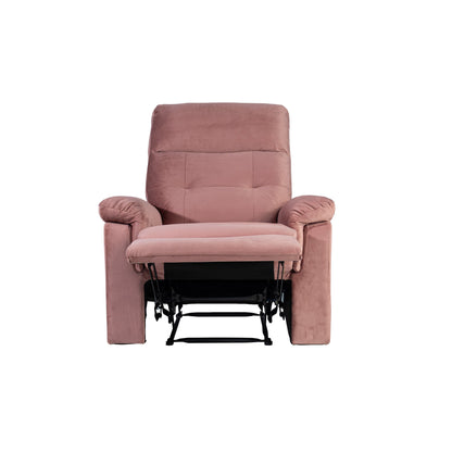 Comfortable Single Recliner with Manual Handle and Velvet Upholstery for Ultimate Relaxation