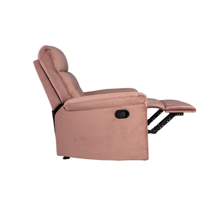 Comfortable Single Recliner with Manual Handle and Velvet Upholstery for Ultimate Relaxation