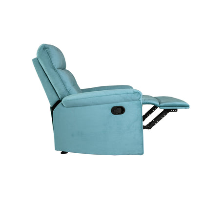 Comfortable Single Recliner with Manual Handle and Velvet Upholstery for Ultimate Relaxation