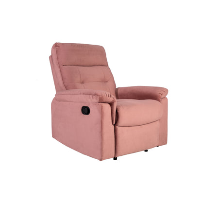 Comfortable Single Recliner with Manual Handle and Velvet Upholstery for Ultimate Relaxation