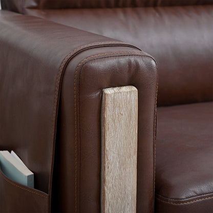 Comfortable Solid Wood Upholstered Three-Seater Sofa - 31.30 x 79.53 x 35.43