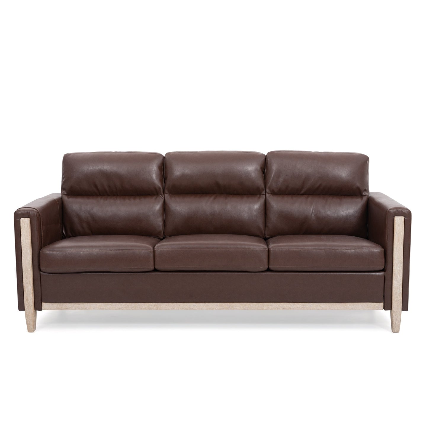 Comfortable Solid Wood Upholstered Three-Seater Sofa - 31.30 x 79.53 x 35.43
