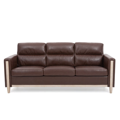 Comfortable Solid Wood Upholstered Three-Seater Sofa - 31.30 x 79.53 x 35.43
