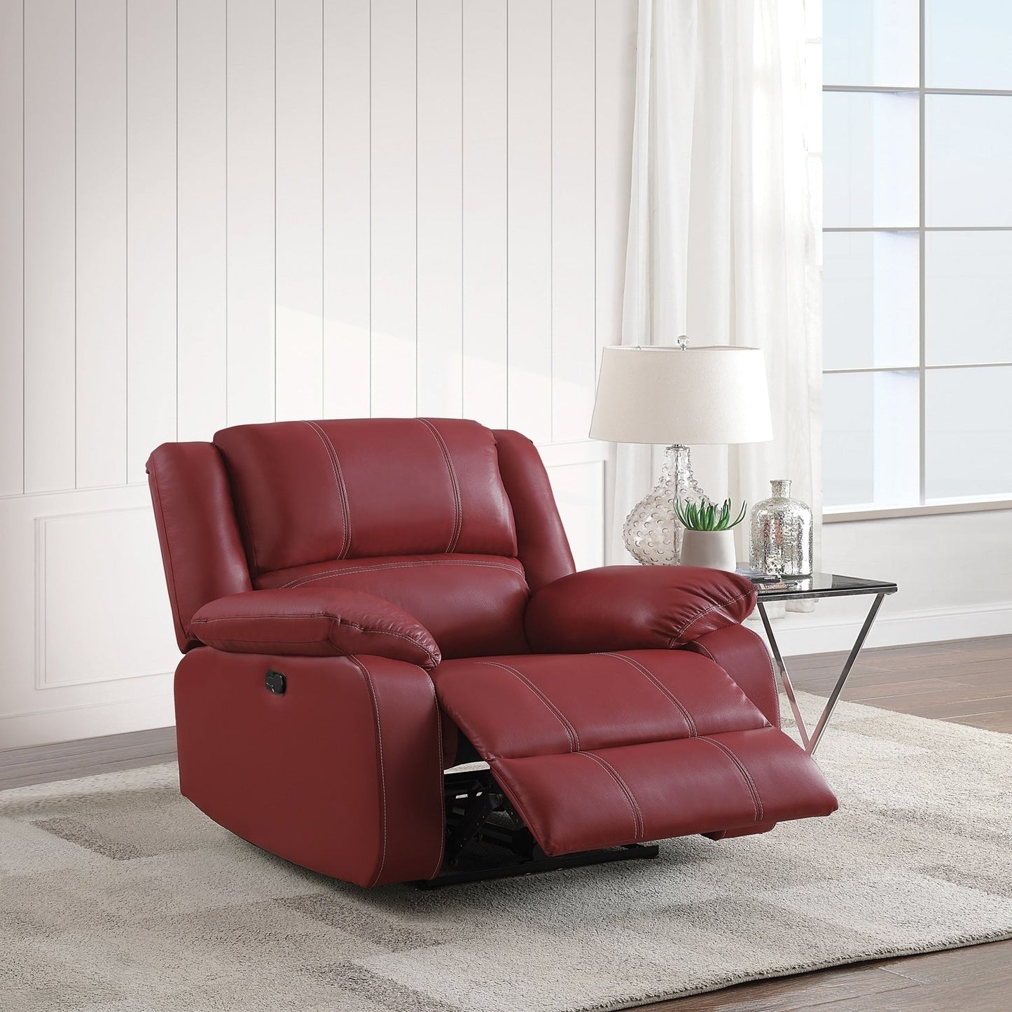 Comfortable Synthetic Leather Rocker Recliner